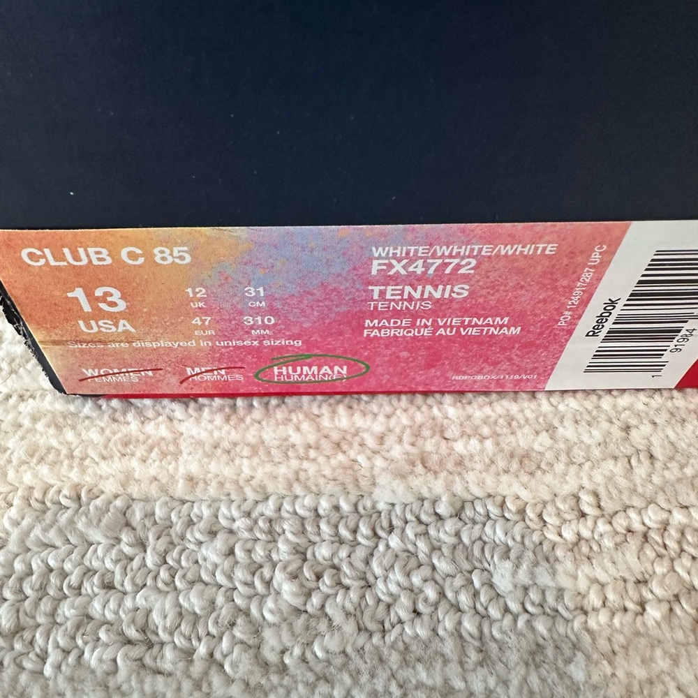 Reebok Club C 85 Pride 2020 All Types of Love
Size 13 NWT FX4772 Multi colored - Picture 5 of 10